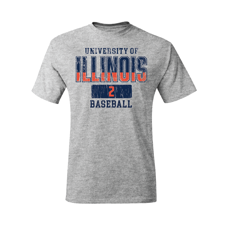Illinois Baseball Sport Grey Varsity Tee   - Jack Zebig