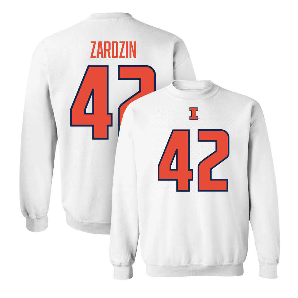 White Illinois Player Crew     - Luke Zardzin