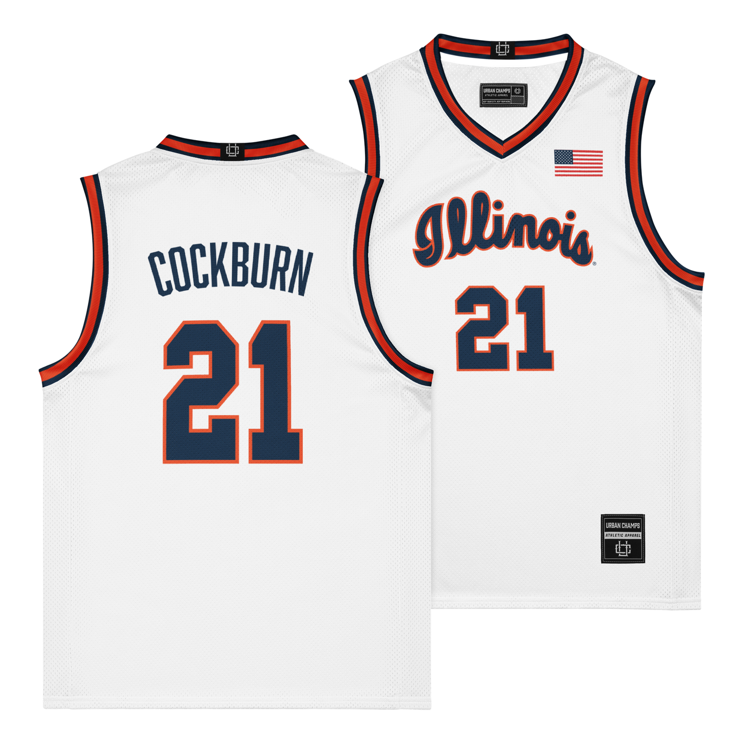 Illinois Men's Basketball White Script Jersey - Kofi Cockburn