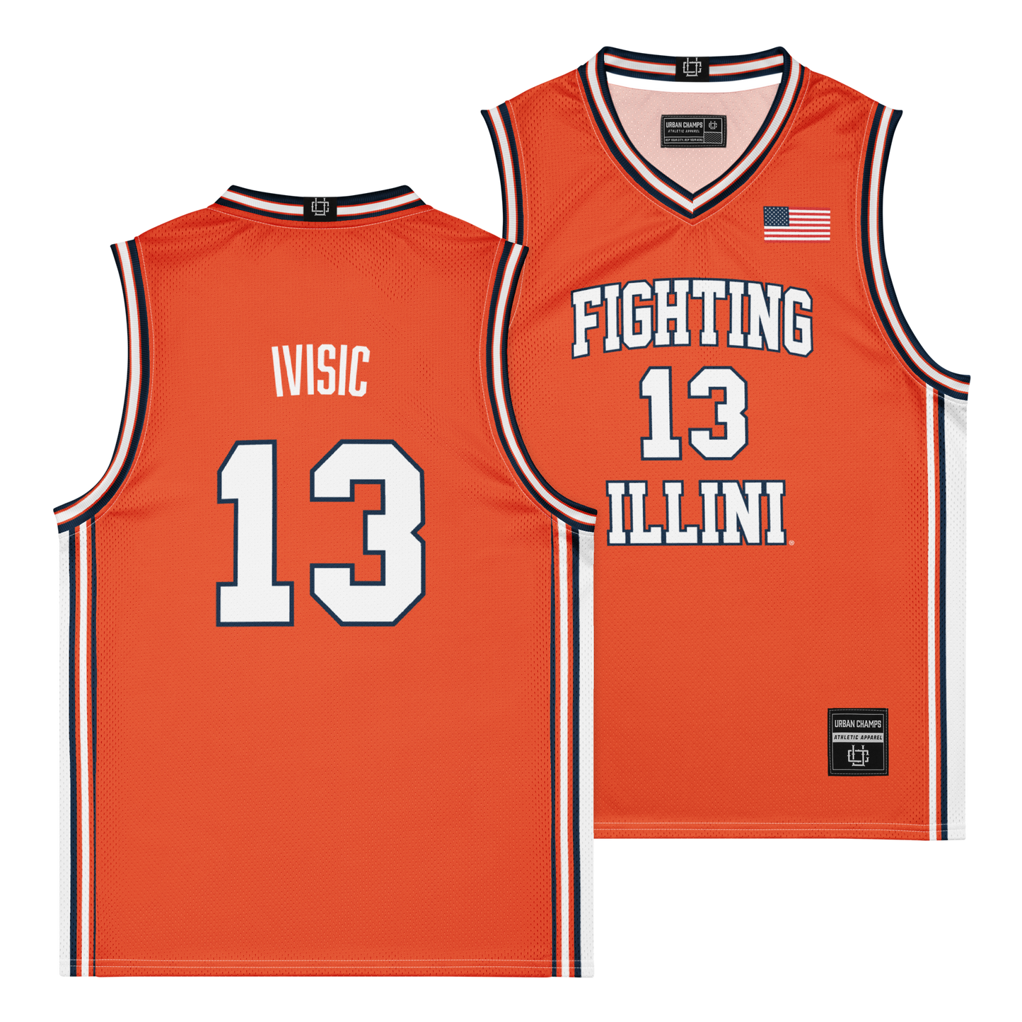 Orange Men's Basketball Illini Jersey   - Tomislav Ivisic