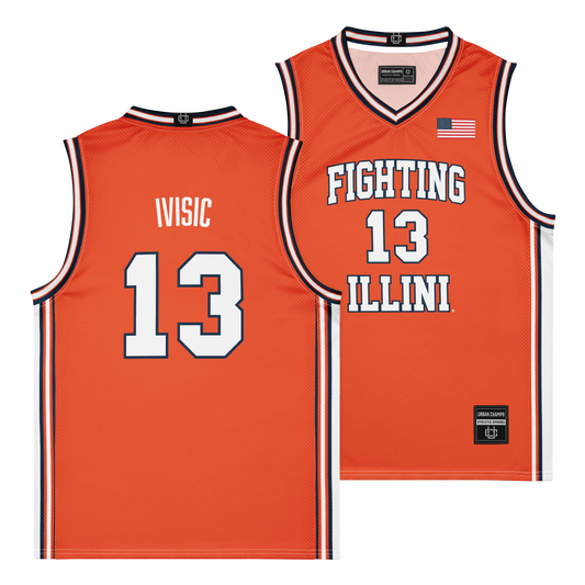 Orange Men's Basketball Illini Jersey   - Tomislav Ivisic