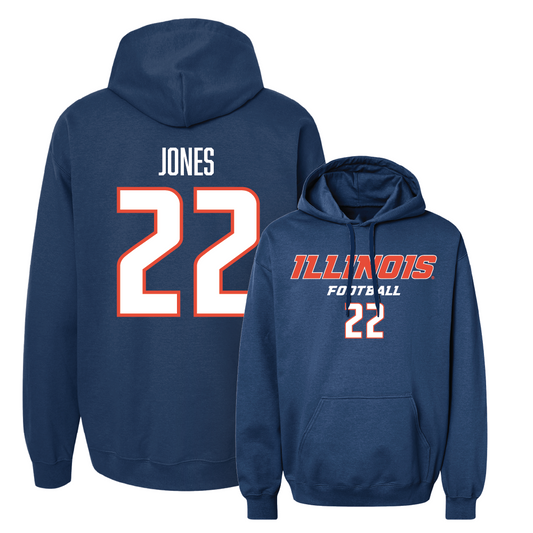 Navy Illinois Football Classic Hoodie    - Robert Jones