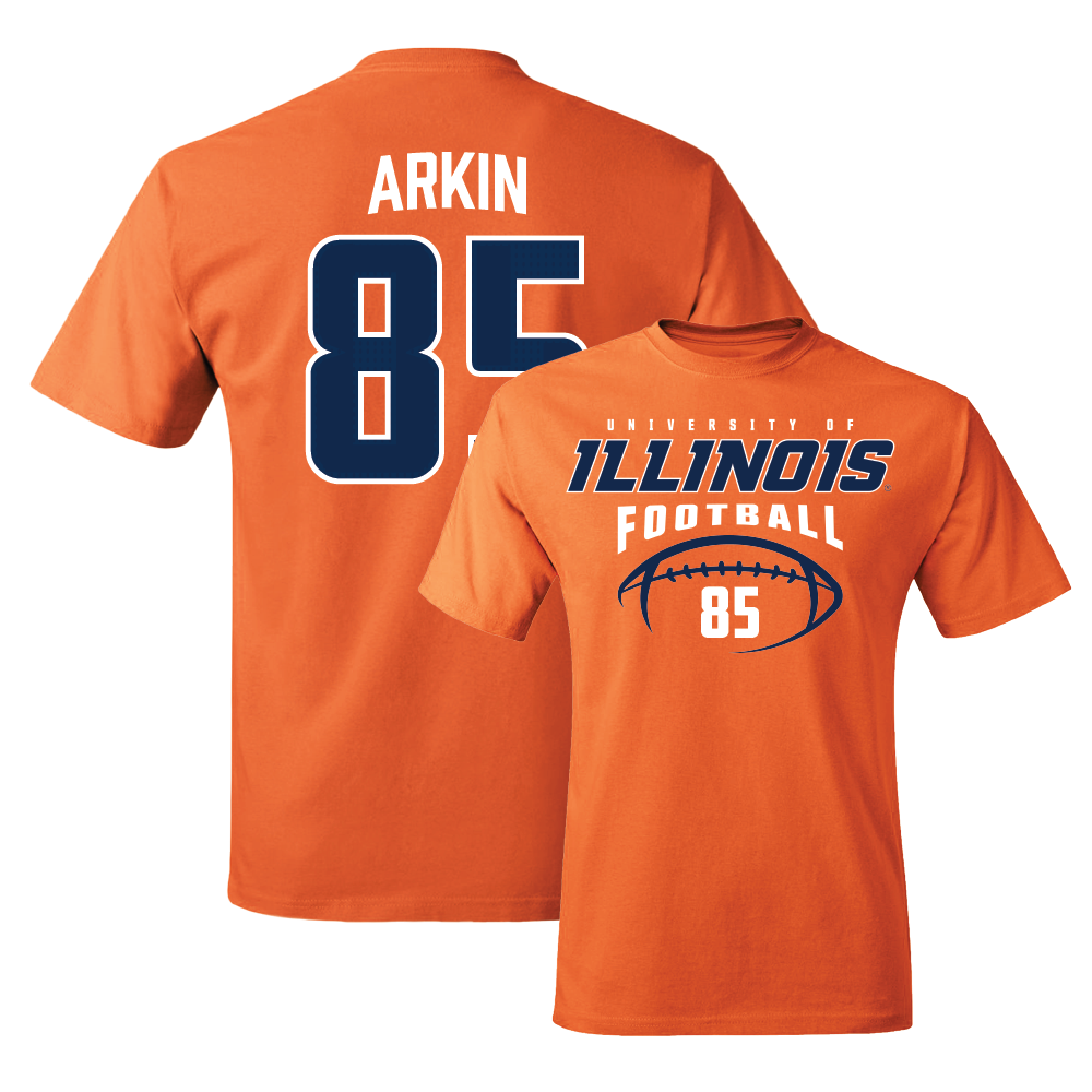 Orange Illinois Football Tee    - Tanner Arkin