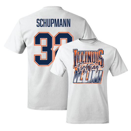 Illinois White Graphic Comfort Colors Tee  - Kyle Schupmann