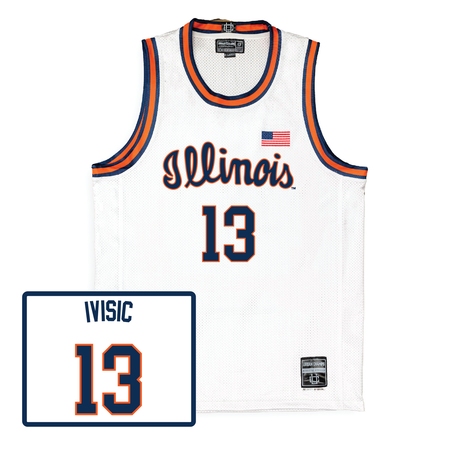 Men's Basketball White Script Jersey   - Tomislav Ivisic