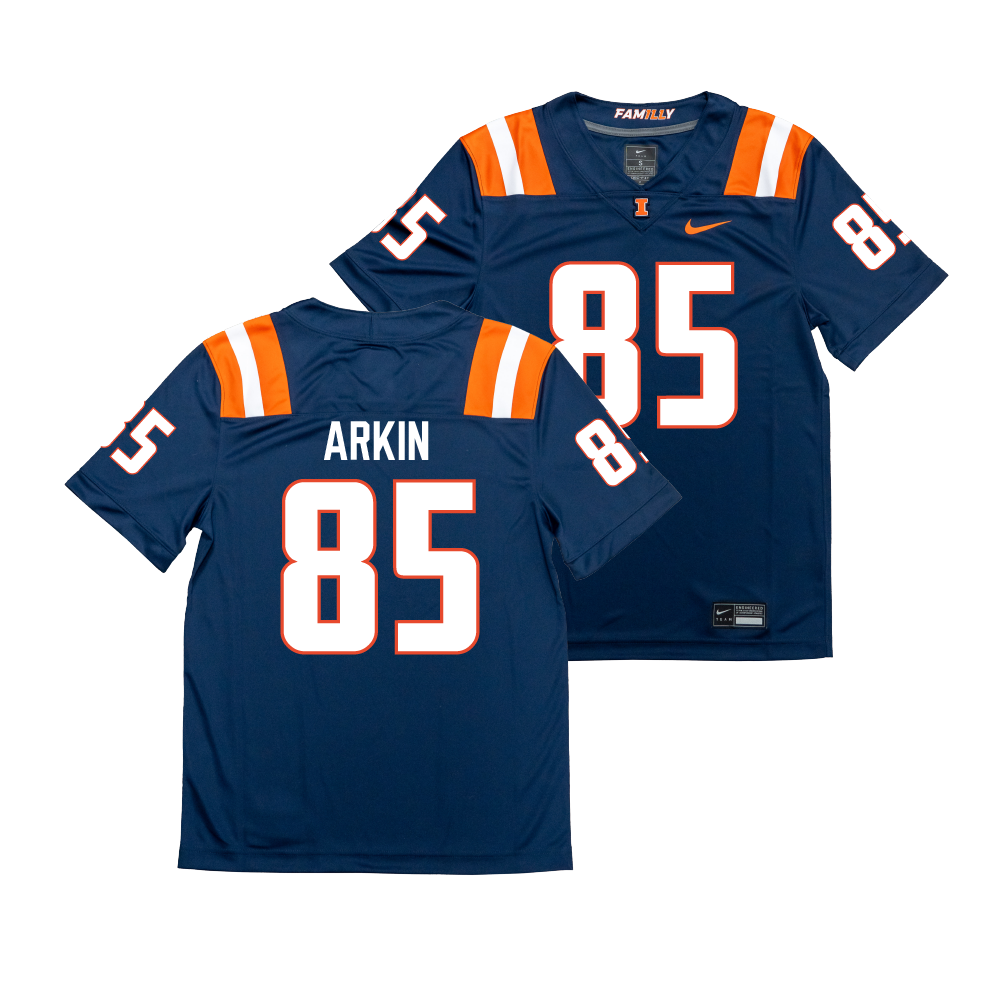 Nike Illinois Navy NIL Game Replica Football Jersey  - Tanner Arkin