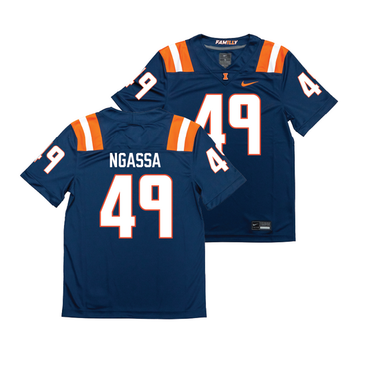 Nike Illinois Navy NIL Game Replica Football Jersey  - Harrysson Ngassa