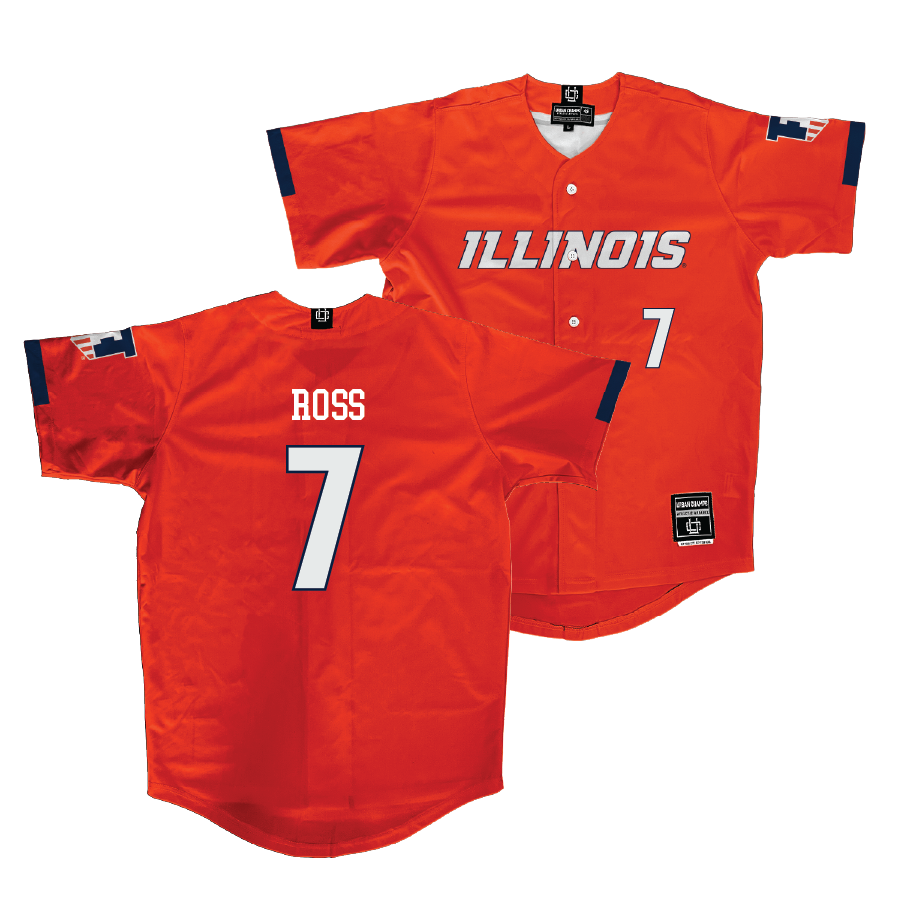 Illinois Orange Baseball Jersey   - Grant Ross