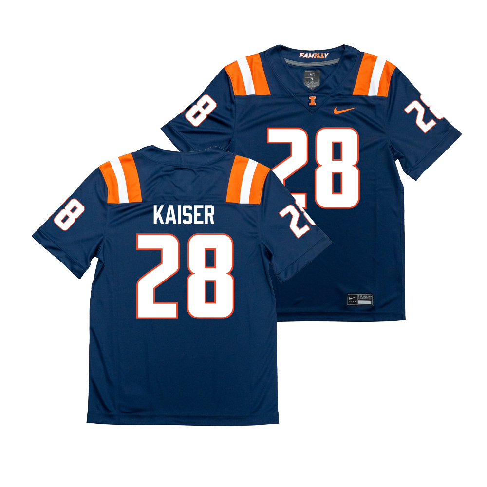 Nike Illinois Navy NIL Game Replica Football Jersey  - Karson Kaiser