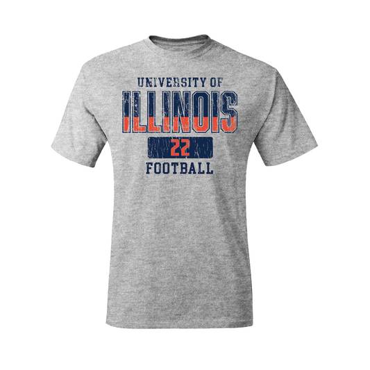Sport Grey Illinois Football Varsity Tee    - Robert Jones