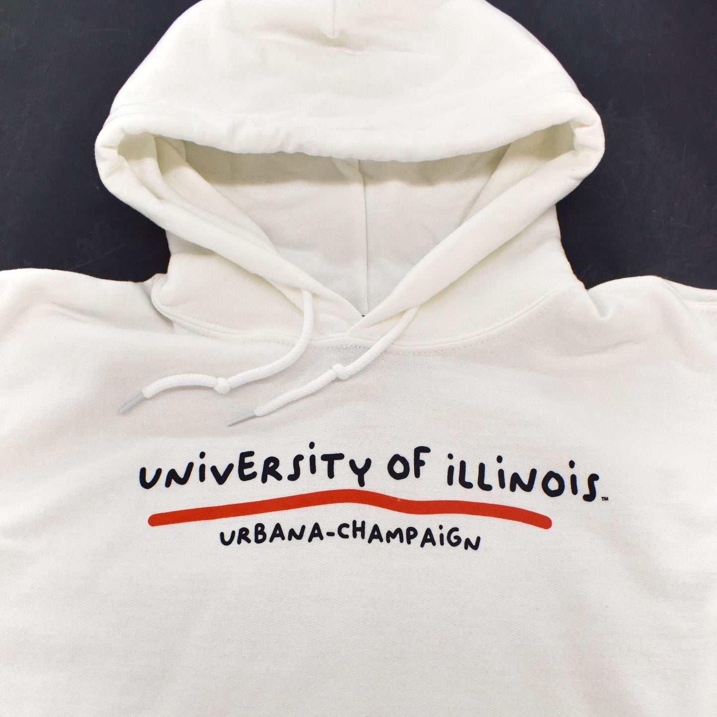Illinois Campus White Hooded Sweatshirt