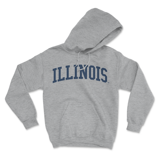 Grey Illinois Hooded Sweatshirt
