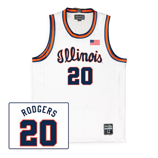 Men's Basketball White Script Jersey - Ty Rodgers | #20